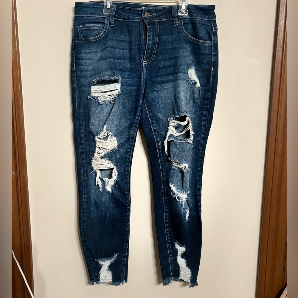 Cello (7) skinny very frayed jeans